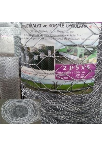 20 X 1,50 Metre Bahçe Teli, Kümes Teli, Örgü Teli 5Cmx5Cm 1.7 Mm