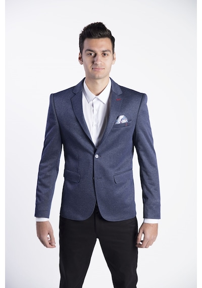 Sposo 5112  Dar Kalıp Örme Kumaş Lacivert Erkek Blazer Ceket Lacivert