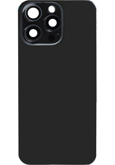 Pazly Apple Uyumlu iPhone 15 Pro Max Cam Pil Arka Kapak, Flaş Braketi + Kablosuz Şarj Siyah