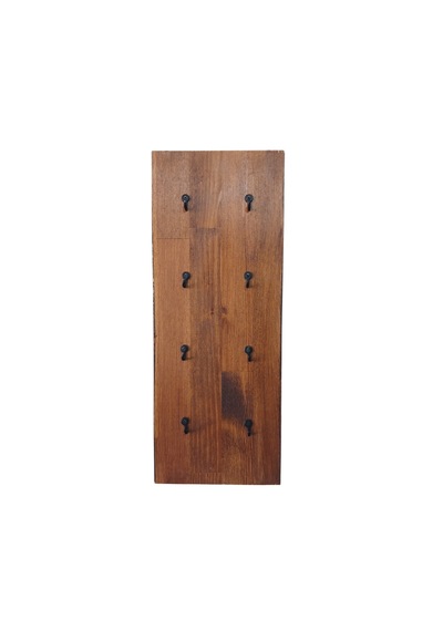 Doğal Ahşap 8 Li Kahve Fincanı Askılığı 17x40 Cm Duvar Tipi Espresso Fincan Standı .