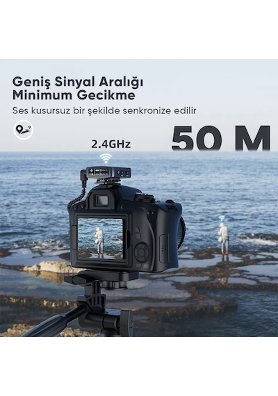 Fifine M9 Kablosuz Yaka Mikrofon Seti - 2 Kişilik Mikrofon Kamera Seti