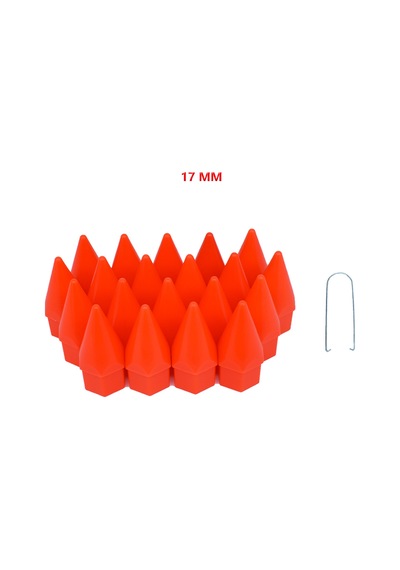 Bijon Kapağı Sivri 17 Mm Turuncu 20 Li Set