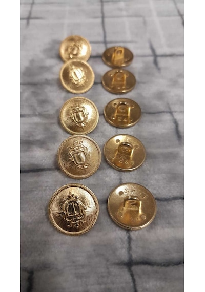 Gold Metal Düğme 24 Boy 14 Mm ,10 Adet