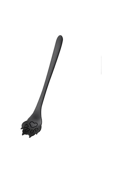 Kaşık Uzun Saplı Paslanmaz Çelik Çay Kaşığı Dondurma Kahve Çorbası Çayı Kokteyl İçin Reklam Öğeleri Black, Cat Paw