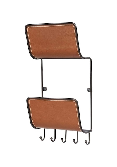 Interdesign Mektupluk,anahtarlık,askılık 2 Katlı Deri Kaplama