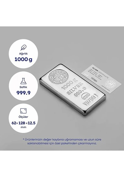 1000 Gram Gümüş Külçe 999.9