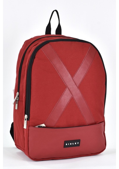 Sisley Okul Sırt Çantası Unisex Çok Gözlü Günlük Seyahat Sırt Çantası Bordo