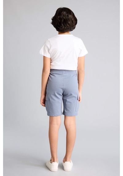 Defacto Regular Fıt Sweatshirt Kumaşı Şort Erkek Çocuk B5868A825HS Gri