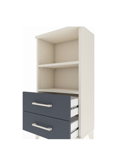 Arges Komodin 2 Raflı 2 Çekmeceli 44x30x96 Aytaşı-antrasit Aytaşı