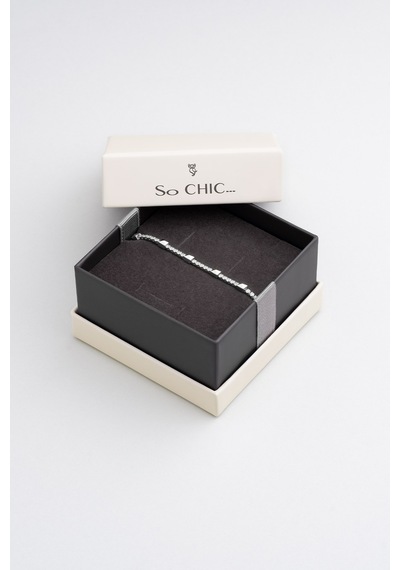 So Chic Dream 18 Ayar Beyaz Altın Kaplama 19 Cm Gümüş Su Yolu Bileklik Rodyum