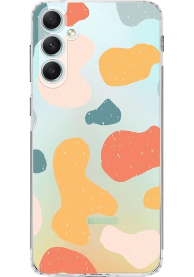 Samsung Galaxy A34 Uyumlu Kamera Korumalı Kapak Grunge Tasarımlı Şeffaf Kılıf Şeffaf