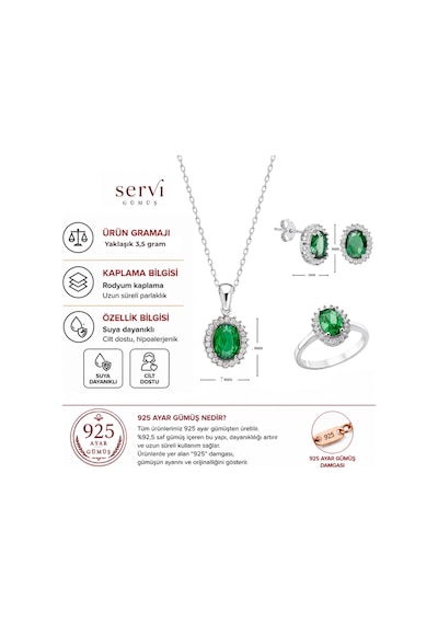 Servi 925 Ayar Gümüş Oval Anturaj Set-31 86996953