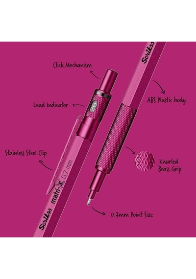 Scrikss Office Matri-x Versatil 0.7 Mm Metalik Pembe Şeffaf Amb.
