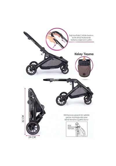 Prego İbiza New Pro İkiz Bebek Arabası Kahve