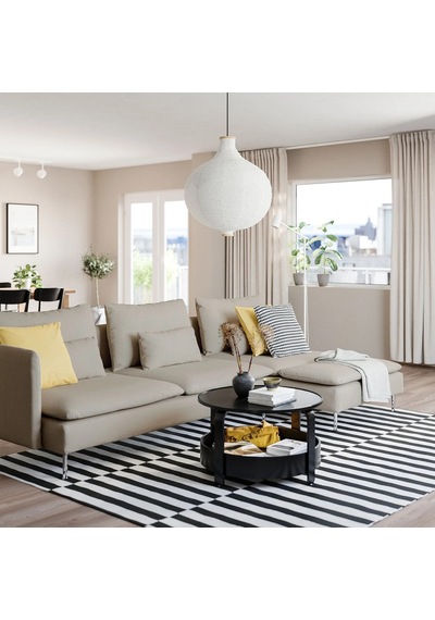 Ikea Bej Rahat Kanepe - Uzanma Koltuklu 4'lü Kanepe