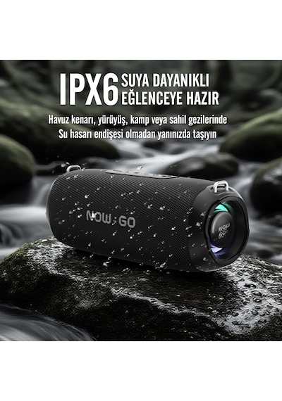 Nowgo F8 40w Rgb Speaker Su Geçirmez Taşınabilir Kablosuz Bluetooth Hoparlör Siyah