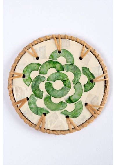 Meander Rattan 6'lı Sedefli Bardak Altlığı 8911 Naturel