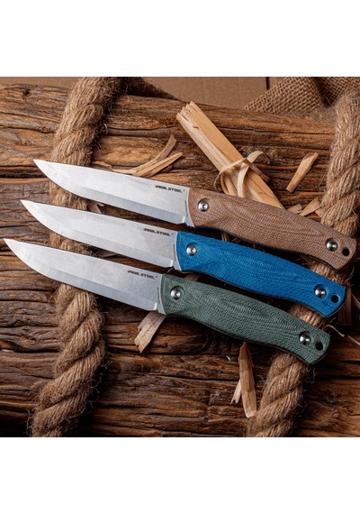 Real Steel Pathfinder Mikarta Sap 14c28n Çelik Kamp Bıçağı 3851d Kum