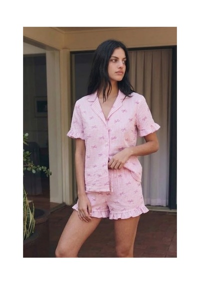 Fit Women Kadın Esnek Şortlu Bol Pembe Pijama Takımı