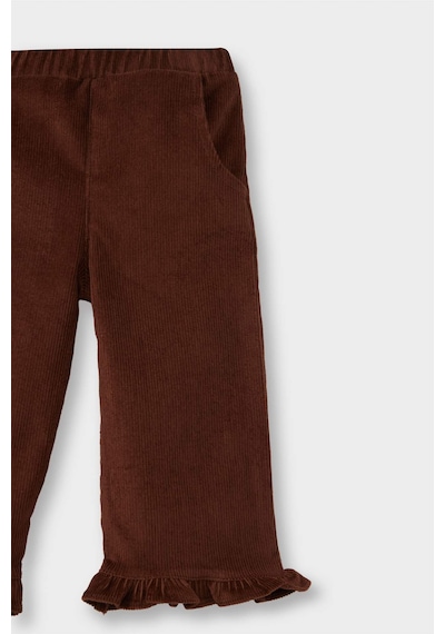 Defacto Kız Bebek Beli Lastikli Wide Leg Düz Paça Kadife Pantolon G1665a525wnbn319 Kahve-bn319