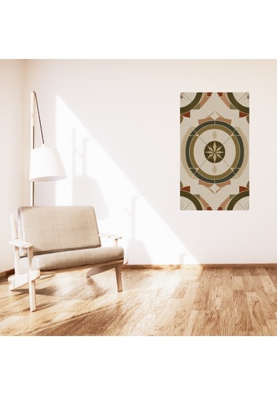 Bohem Tablo Dairesel Simetri Geometrik, Toprak Tonlarında, Bohem Duvar Sanatı Çerçevesiz Poster