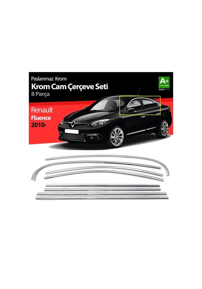 S-Dizayn  Renault Fluence Krom Cam Çerçeve Seti 8 Prç 2010 Üzeri