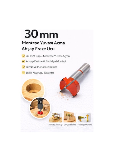 Senbang 30 Mm Menteşe Yuvası Açma Ahşap Freze Matkap Ucu Panç