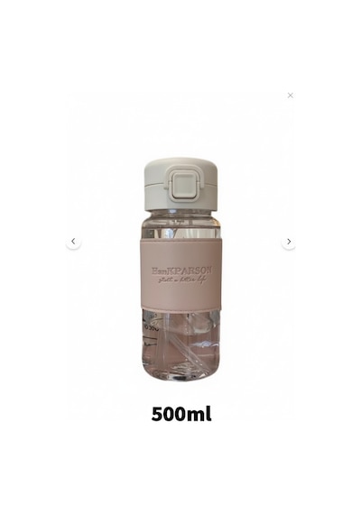 500 Ml Pipetli Plastik Suluk- Deri Kaplamalı-taşınabilir-sızdırmaz-öğrenciler Uygun Pembe