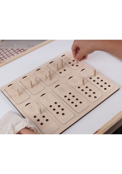 Doğal Ahşap Pim Takmalı Tablalı Sayı Ve Değerlerini Öğreniyorum Puzzle