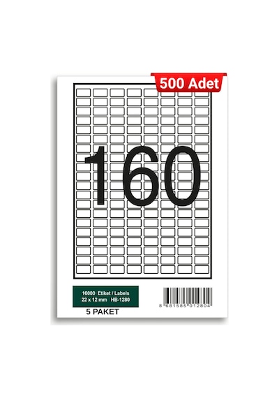 Herboy Hb-1280 22 X 12 Mm A4 Laser Etiket 500 Adet