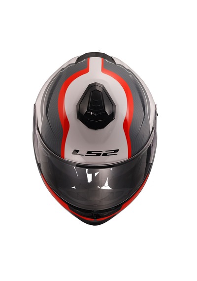 Ls2 Strobe 2 Monza Siyah-beyaz-kırmızı Çene Açılır Motosiklet Kaskı Beyaz