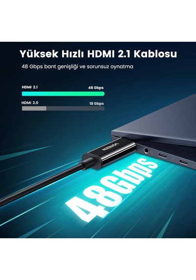 Ugreen 8K 60Hz 4K 120Hz HDMI 2.1 Fiber Optik Görüntü Aktarma Kablosu 30 Metre