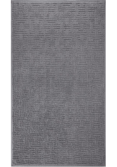 Pamuk Tekli Havlu Jakarlı Karna Premıum Molıs - 70 X 140 Gri