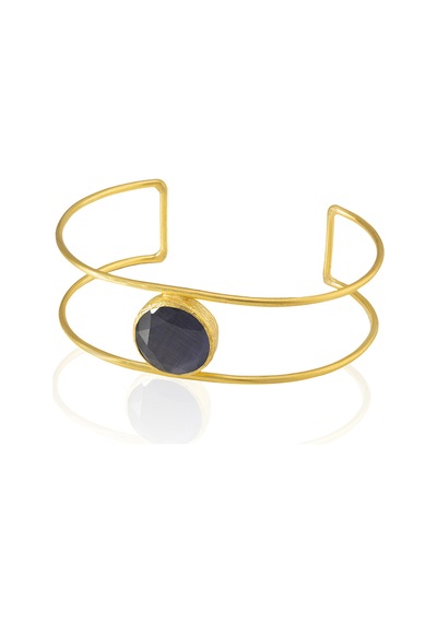 Kadir Jewellery 22 Ayar Altın Kaplama Zirkon Taşlı Ayarlanabilir Vintage Bilezik Mor