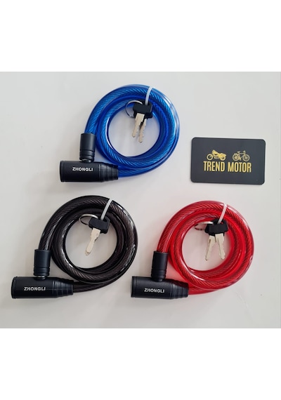 Halat Kilit 12mm Kalınlık X 80 Cm Uzunluk Zhonglı - Bisiklet