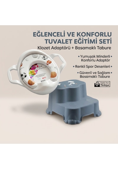 Çocuk Klozet Adaptörü Ve Basamak Seti Kaymaz Çocuk Tuvalet Eğitimi Seti Güvenli Ve Konforlu