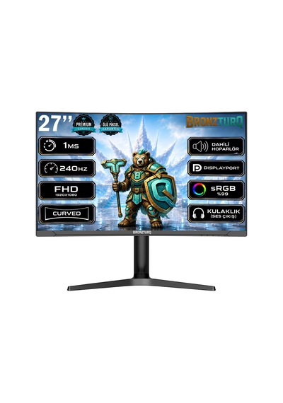 Bronzturq 27" 240hz 1 Ms Dp + Hdmı Fhd Kavisli Monitör Btq270fhd240-jy