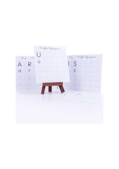39lu Harf Ve Rakamları Öğreniyorum, 12 X 13 Cm Karton Çalışma Kart Seti