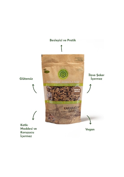Glutensiz Fabrika Badem ve Çikolatalı Yulaf Karabuğday Granola 300 G Glutensiz Fabrika Badem ve Çikolatalı Yulaf Karabuğday Granola 300 G