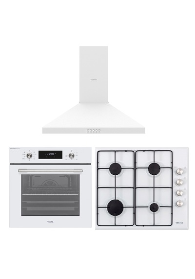 Vestel AF-7684 YB + AO-6004 YB + AD-6001 B Beyaz Ankastre Set