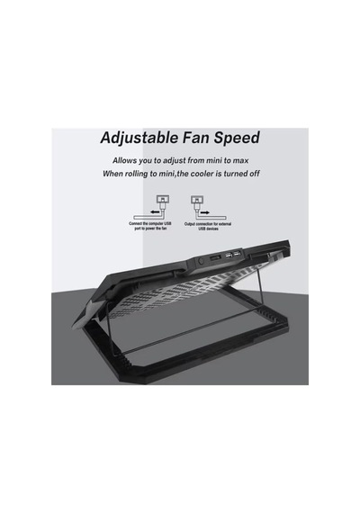 Ga47 Gaming Dizüstü Bilgisayar Soğutucu Laptop Standı 12cm Fan Rgb Led Telefon Tutucu Yükseklik Ayarlı