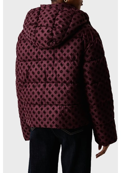 Guess New Daisy Suya Dayanıklı 4g Logolu Kapüşonlu Mont W6bl56w4195 Kadın Mont W6bl56 W4195 G596 Bordo