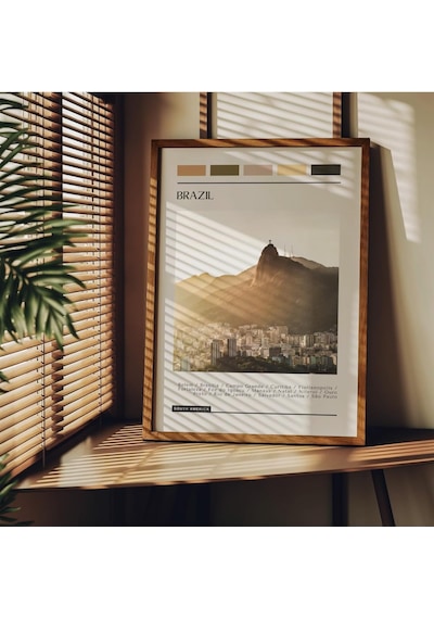 Travel Art Çerçevesiz Poster, Modern Dekoratif Çerçevesiz Poster, Tablo, Brazil, 50 X 70