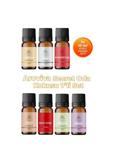Secret Esansiyel Uçucu Koku Yağı Buhurdanlık Yağı Difüzör Esansı 7'li Set 7x10ml Karışık