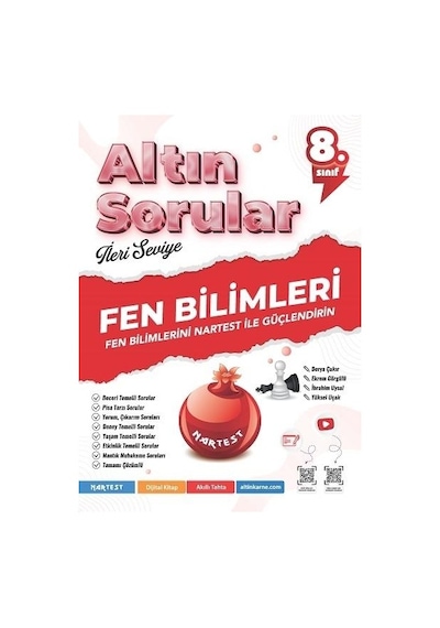 Nartest Yayınları 8. Sınıf Fen Bilimleri Altın Sorular İleri Seviye