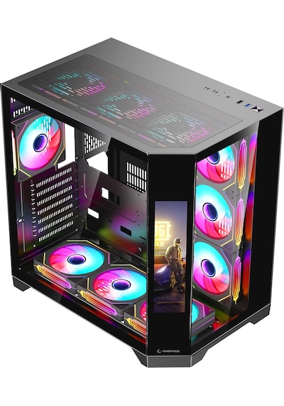 Nova 9.16'' Lcd Ekranlı Hub+kumanda Siyah 7x12cm Argb Pwm Fan Gaming Oyuncu Kasası