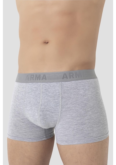 Arma Yıldız 6'lı Paket Erkek Pamuklu Likralı Esnek Kumaş Gri Boxer Gri