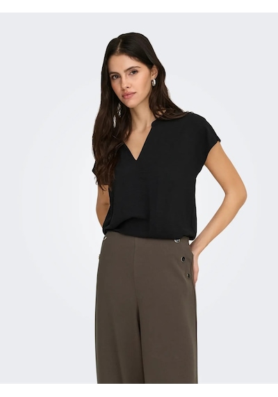 Jdy Jdylion Life S/s Top Wvn Noos Kadın Bluz 15249287 Siyah