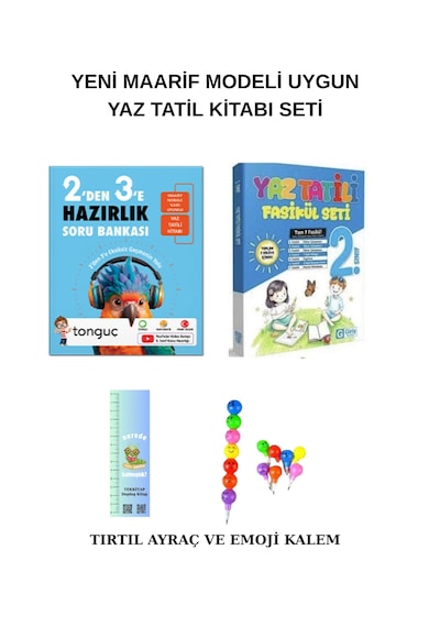 Tonguç 2'den 3'e Ve Giriş Yayınları 2'den 3'e Hazırlı 2 Li Set 2027 Maarif Modeli Tırtıl A+emoji Kalem Hediyeli