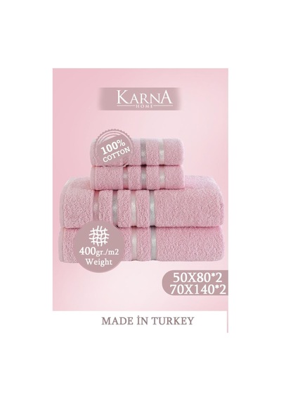 Banyo Havlu Seti 4 Lü Bale Pembe